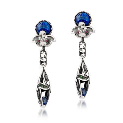 Lapis Guardian Drop Earrings  